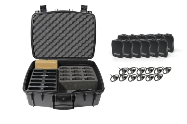 PPA R37-12 PRO FM RECEIVER KIT.  INCLUDES: (12) PPA R37N FM RECEIVERS, (12) EAR 022 SURROUND EARPHONES,